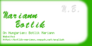 mariann botlik business card
